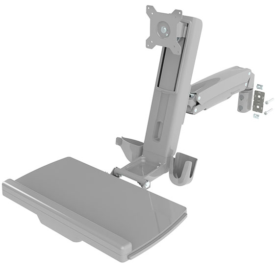 Работно място с монитор SIT / STAND, 4 оси, закрепване към профил (комплект)