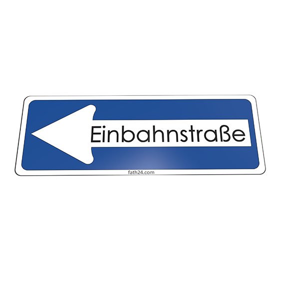 Подов знак „Еднопосочно движение“, на немски „Einbahnstraße“, стрелка наляво