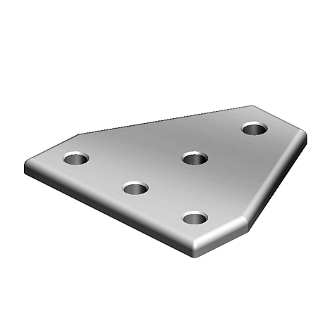 Connection Plate AL T 5 Hole, 1 Slot Version