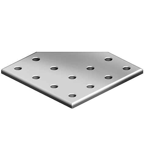 Connection Plate AL L 12 Hole, 2 Slots Version