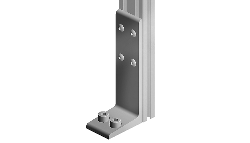 Floor Bracket AL 140, 2 Slots Version — 093BA140D40