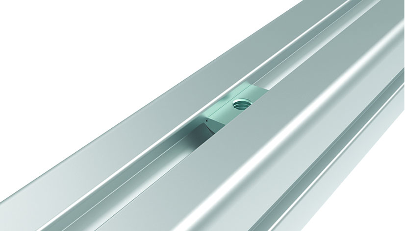 Т-гайка за вкарване отгоре 11.0 x 4.1 mm с пружинна пластина — 096494F
