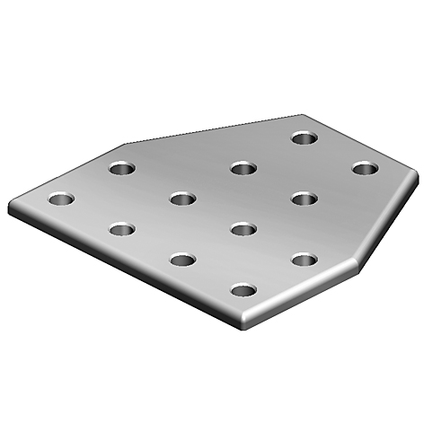 Connection Plate AL T 12 Hole, 2 Slots Version