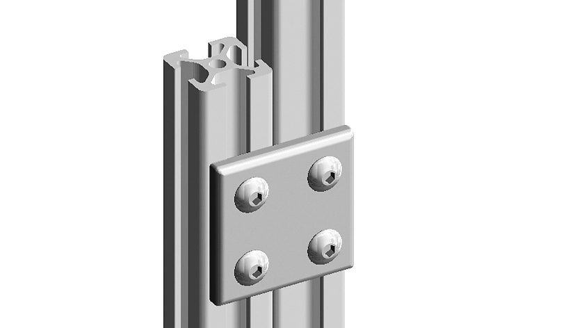 Connection Plate AL Quadrangular 4 Hole, 1 Slot Version — 093VA4040