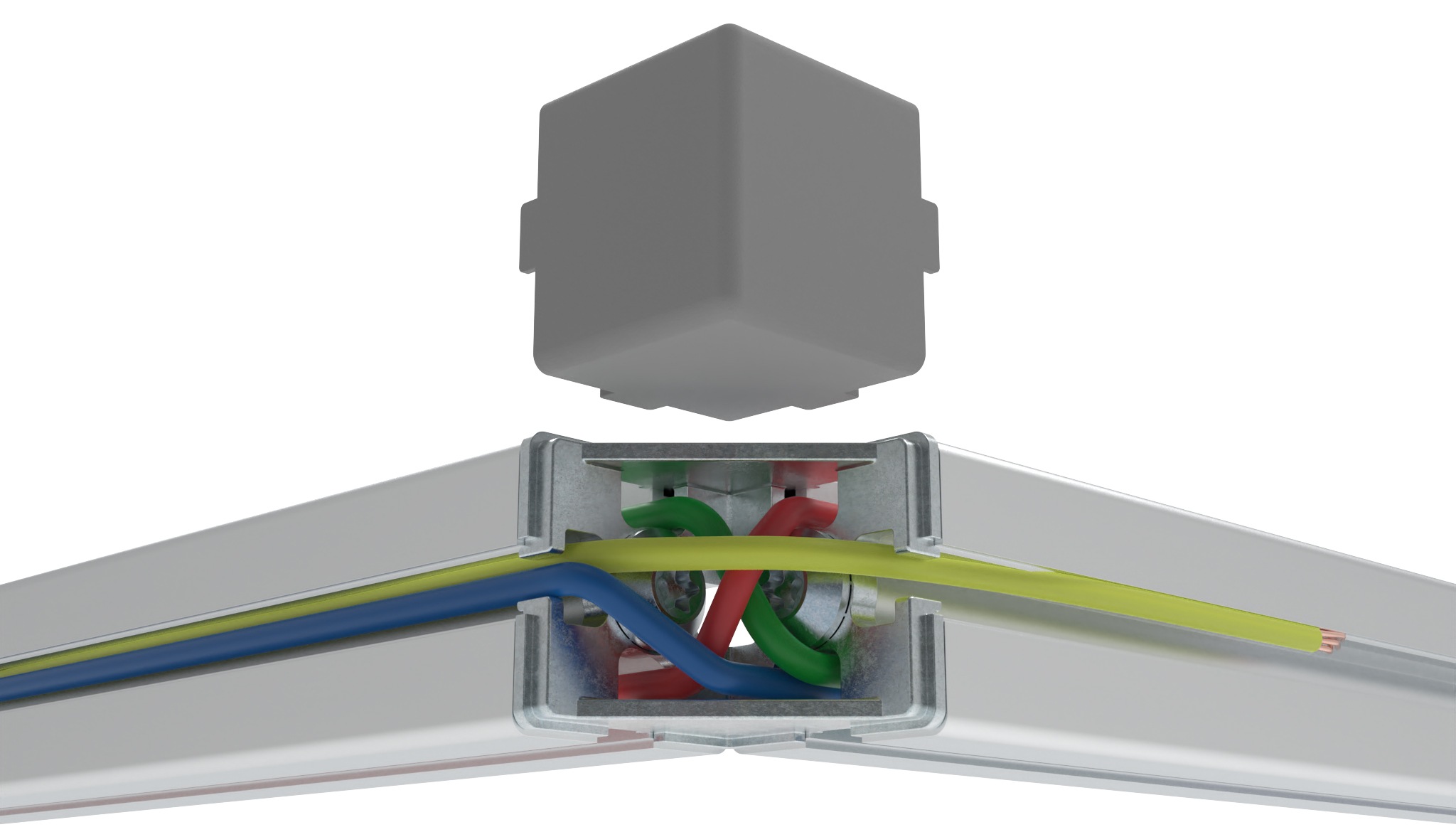 Corner Connector 45, 2D with Cable Passage (Set) — 093WC456N10VS01
