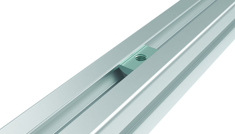 Т-гайка за вкарване отгоре 10.8 x 4.1 mm с пружинна пластина — 096424F